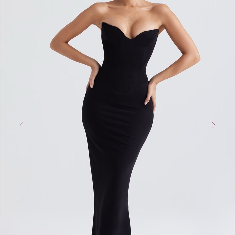House of CB Black Strapless Maxi Dress